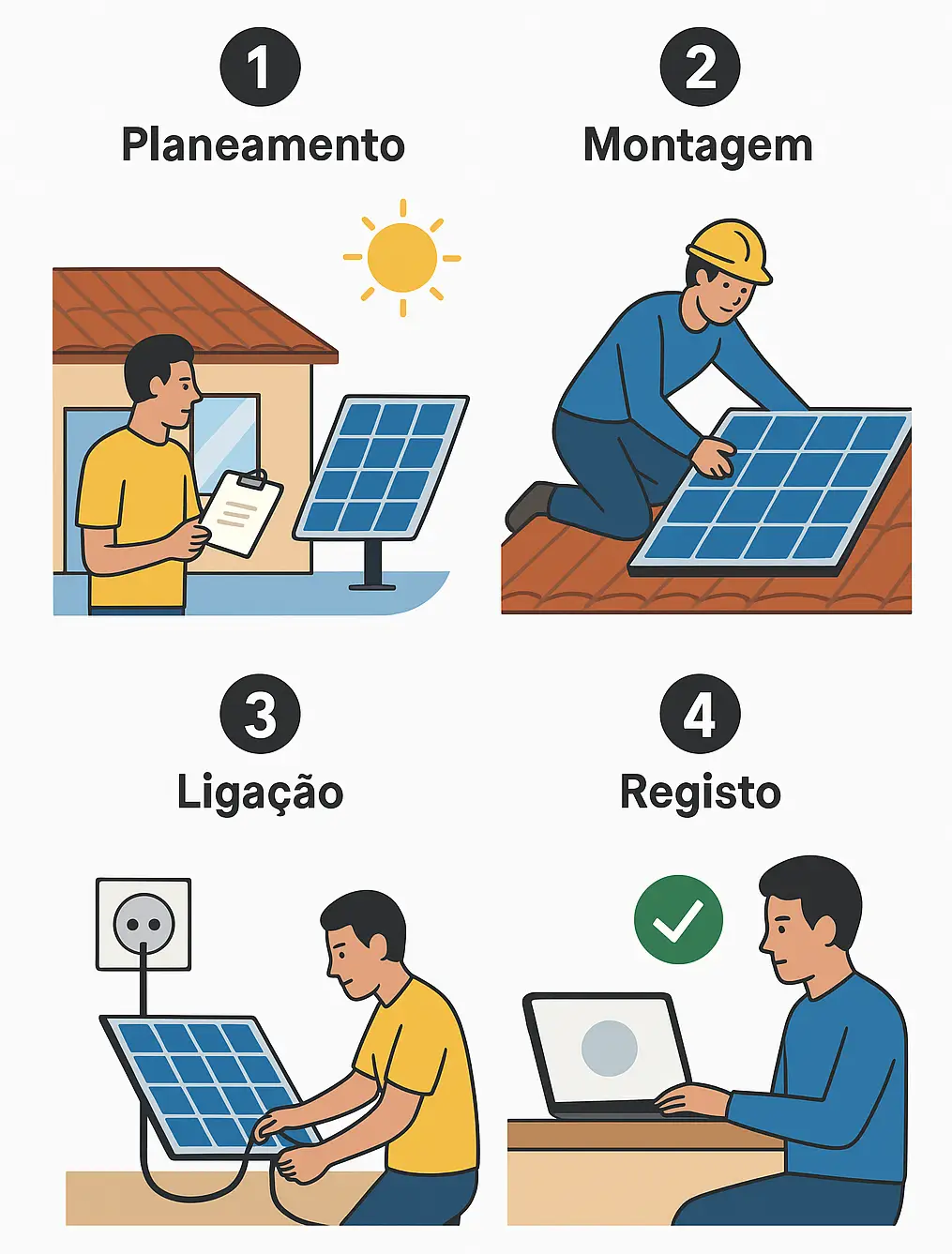 Passos instalação sistema solar varanda